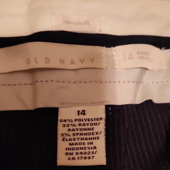 NWT Old Navy Black With Lighter Pinstripe Pants womans Size 14 - Picture 4 of 9